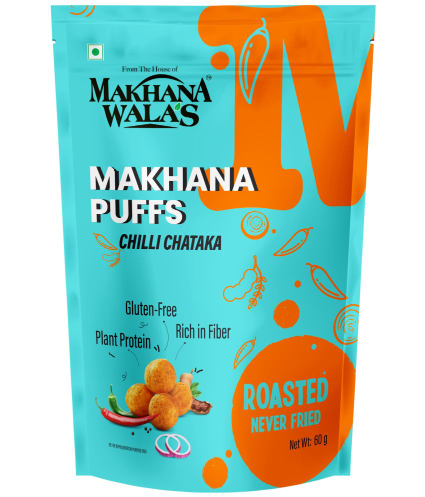     			Makhanawala’s Makhana Puff | Chilli Chataka | Gluten Free Vegan Healthy Snacks | Rich in Protein & Calcium | Pack of 3, 60 g Each. (Chilli Chataka 60gm)