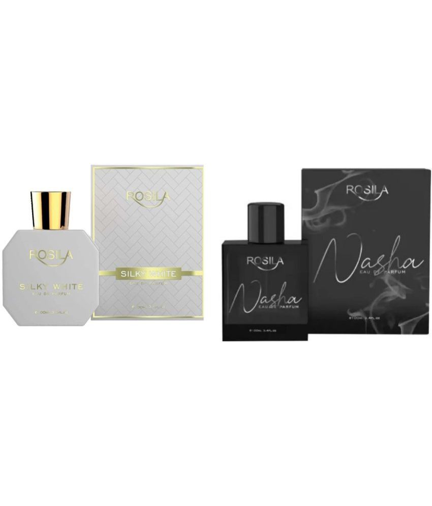     			ROSILA - 1 SILKY WHITE,1 NASHA PERFUME Eau De Parfum (EDP) For Men,Women 200 ( Pack of 2 )