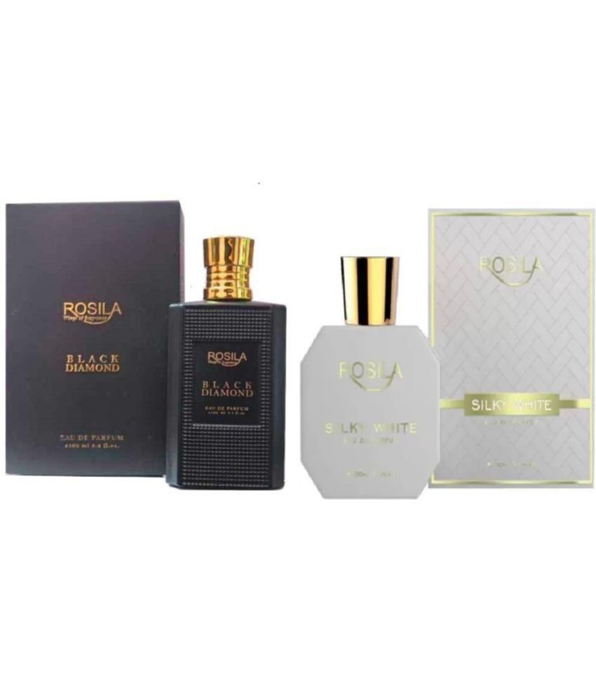     			ROSILA - Rosila 1Black Diamond 1Silky White Eau De Parfum (EDP) For Men,Women 200 ( Pack of 2 )