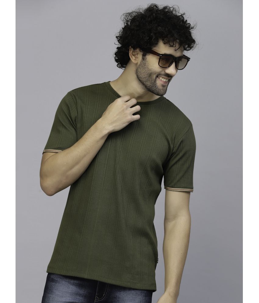     			Rigo - Olive Cotton Slim Fit Men's T-Shirt ( Pack of 1 )