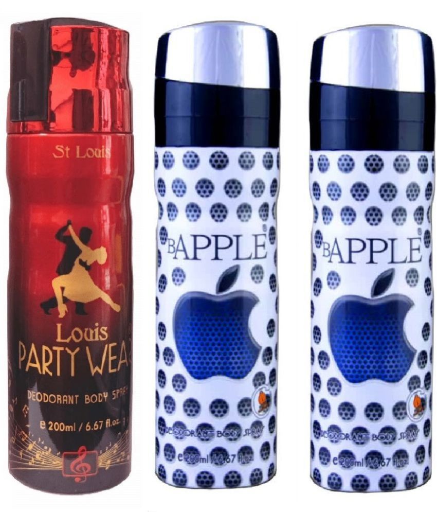     			St Louis - 2 BAPPLE, 1 PARTY WEAR DEODORANT ,200 ML Deodorant Spray for Men,Women 600 ml ( Pack of 3 )