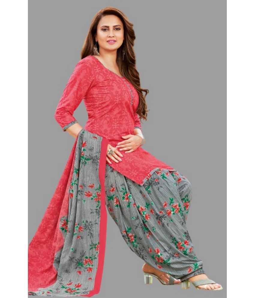     			shree jeenmata collection - Pink Straight Cotton Women's Stitched Salwar Suit ( Pack of 1 )