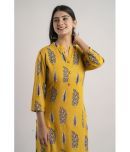 MAUKA - Yellow Rayon Women's Straight Kurti ( Pack of 1 )