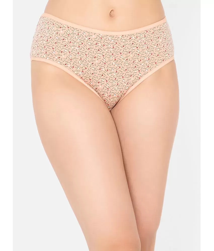 Buy Clovia Mid Waist Hipster Panty in Maroon with Lace Waist - Cotton online