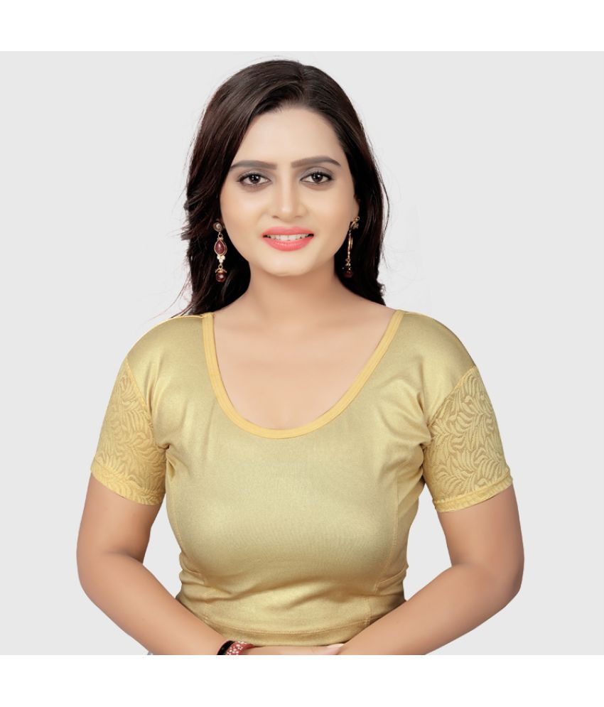     			AKSHAR TEX - Gold Readymade without Pad Cotton Blend Women's Blouse ( Pack of 1 )