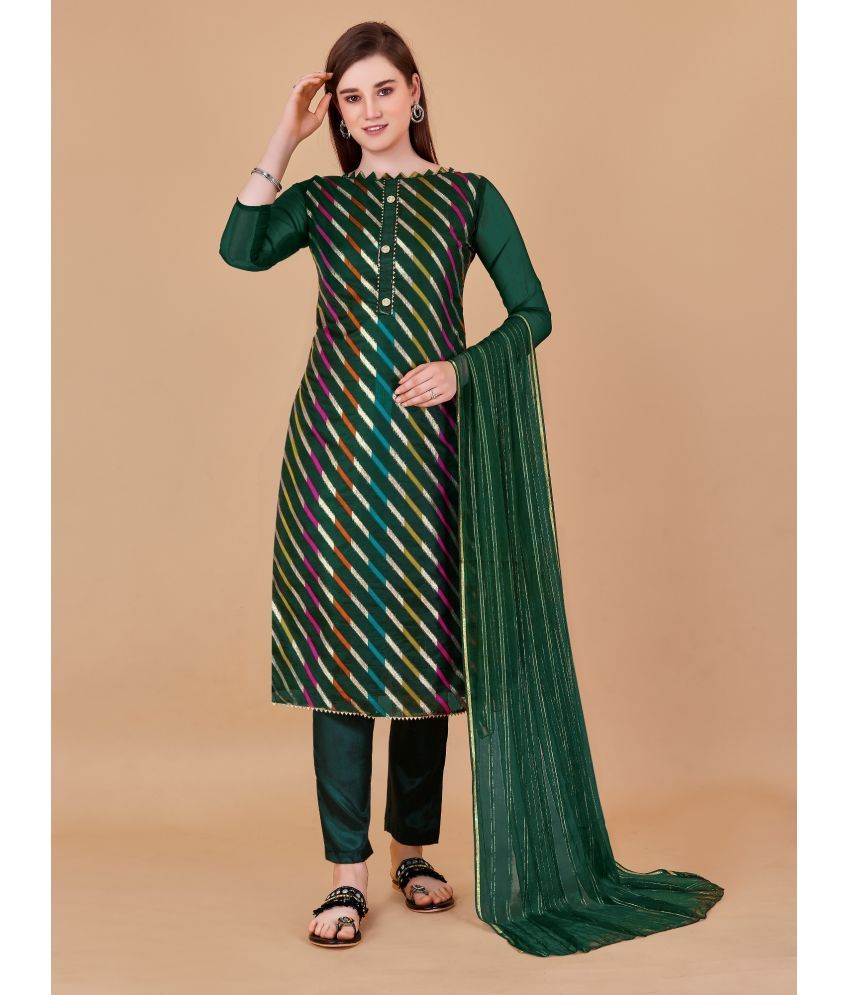     			Apnisha - Unstitched Green Cotton Dress Material ( Pack of 1 )