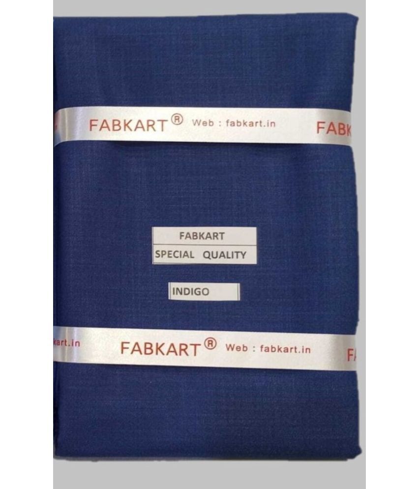     			Fabkart - Indigo Polyester Blend Men's Unstitched Shirt Piece ( Pack of 1 )