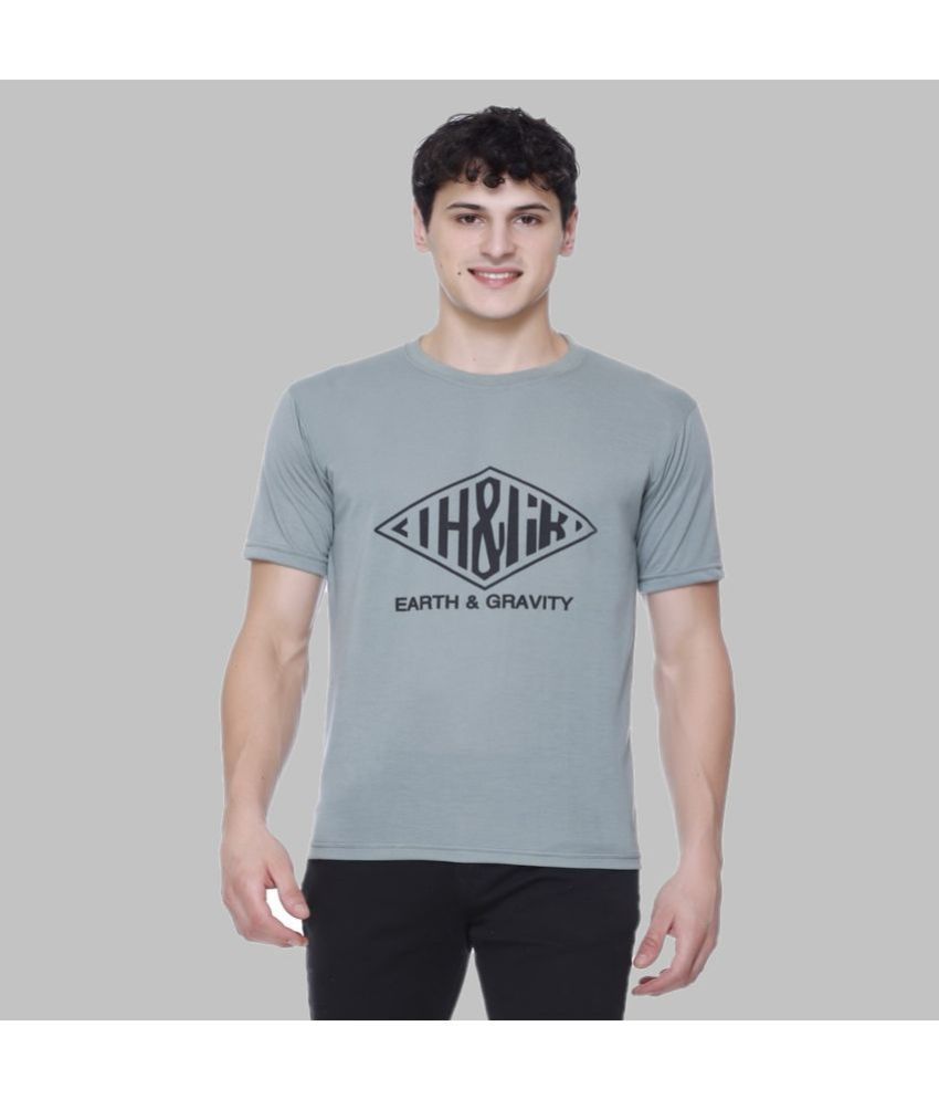     			HVBK - Grey Cotton Blend Regular Fit Men's T-Shirt ( Pack of 1 )