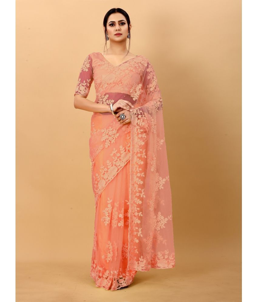     			Mactos Sarees - Peach Silk Saree With Blouse Piece ( Pack of 1 )