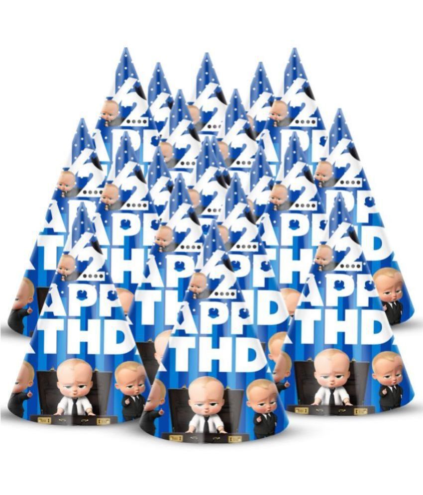     			ZYOZI Boss Baby Theme Half Birthday Party Hats, 6 month Birthday Cone Party Hats for Kids Birthday Party - Boss Baby theme 1/2 Birthday Party Supplies and Decorations (Pack of 20)