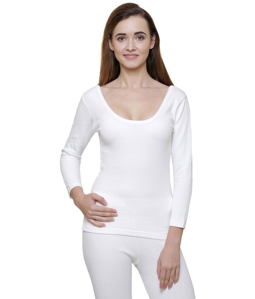     			Bodycare Cotton Blend Thermal Tops - White Pack of 1