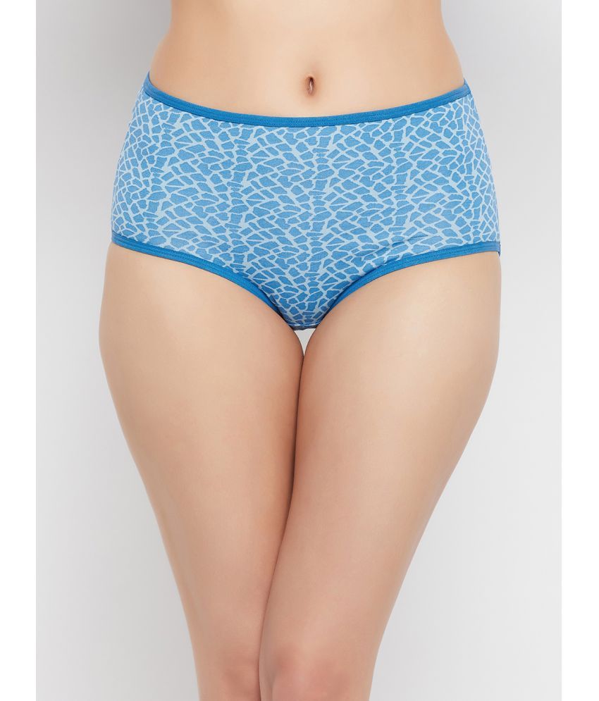     			Clovia - Blue Cotton Printed Women's Hipster ( Pack of 1 )