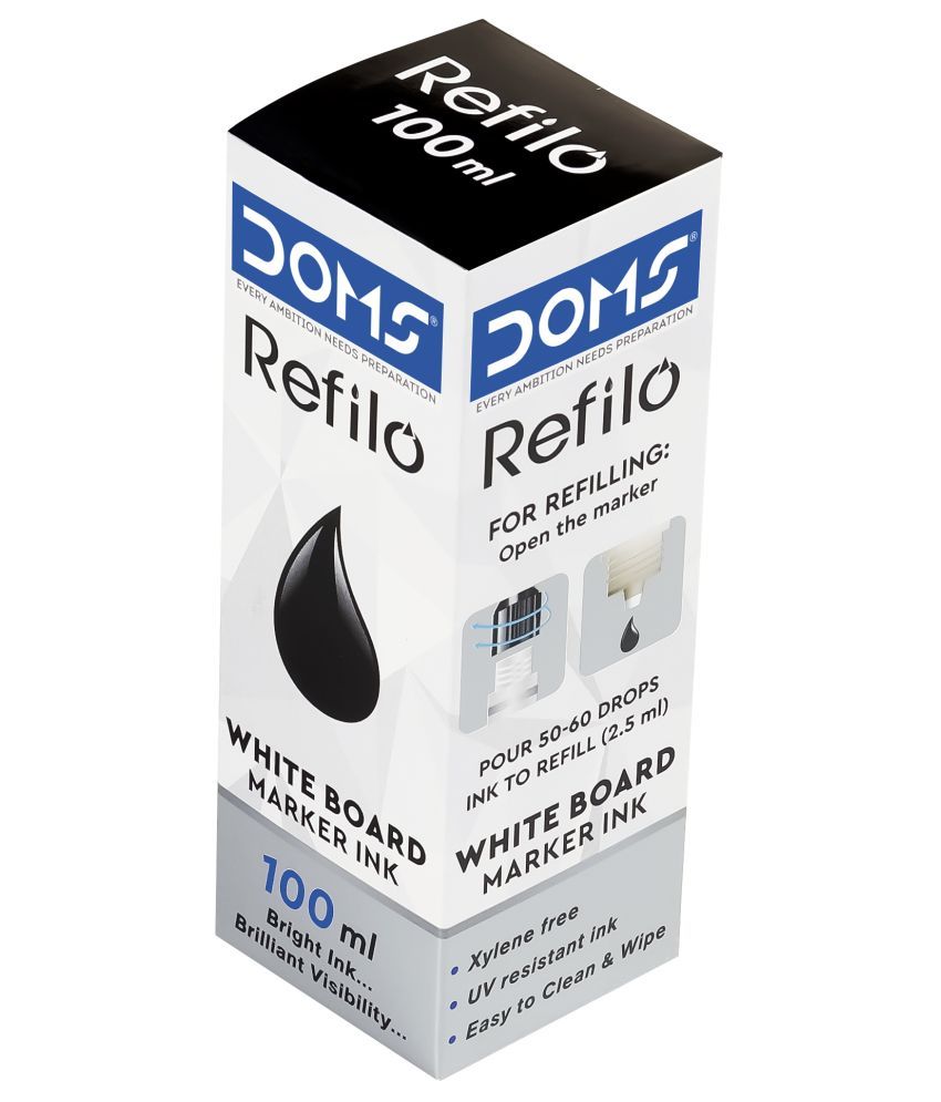     			DOMS Refilo Whiteboard Marker Black Ink 100ml