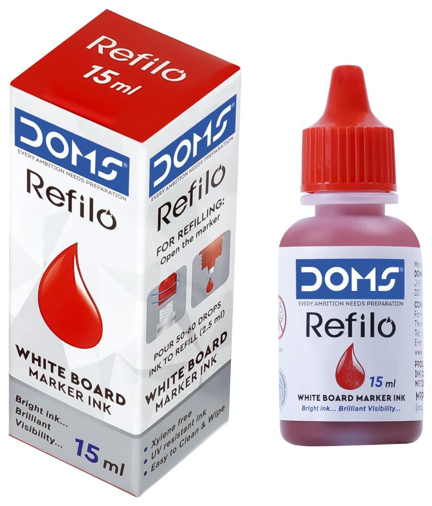     			DOMS Refilo Whiteboard Marker Red Ink 15ml (Pack Of 6)