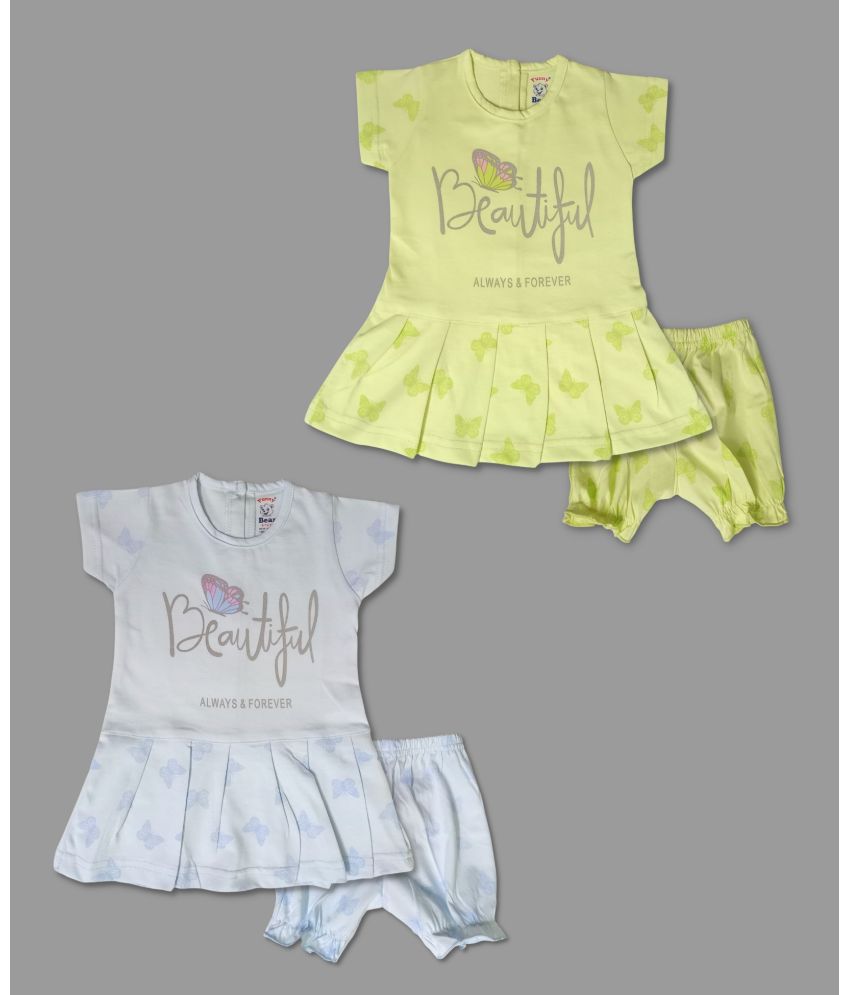     			Funny Bear - Multi Cotton Baby Girl Top & Shorts ( Pack of 2 )