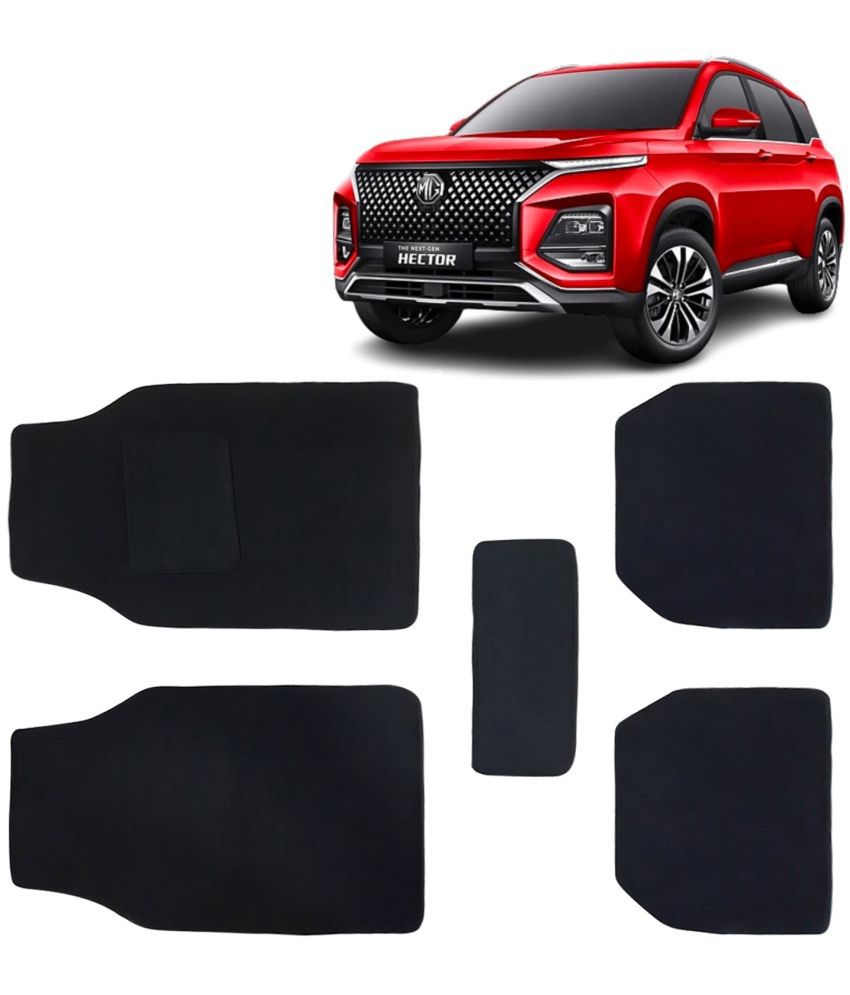     			Kingsway Carpet Style Universal Car Mats for MG Hector, 2023 Onwards Model, Black Color Anti Slip Car Floor Foot Mats, Complete Set of 5 Piece, Executive Series