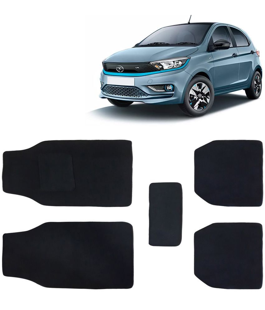     			Kingsway Carpet Style Universal Car Mats for Tata Tiago EV, 2023 Onwards Model, Black Color Anti Slip Car Floor Foot Mats, Complete Set of 5 Piece, Executive Series