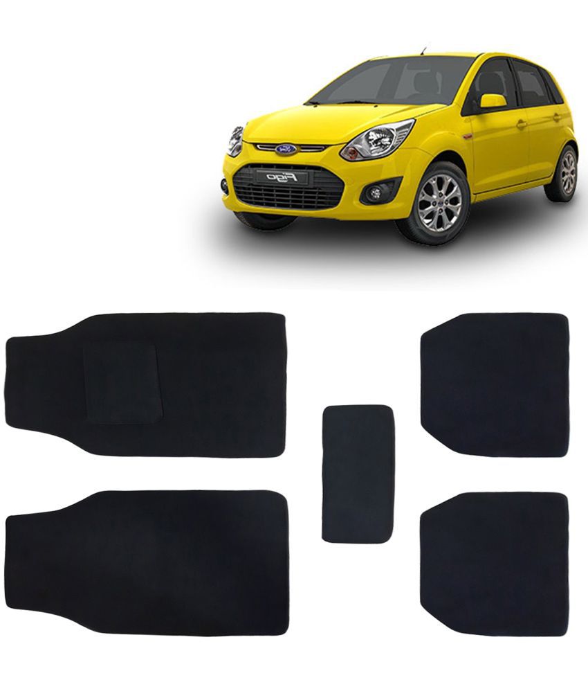     			Kingsway Carpet Style Universal Car Mats for Ford Figo, 2008 - 2014 Model, Black Color Anti Slip Car Floor Foot Mats, Complete Set of 5 Piece, Executive Series