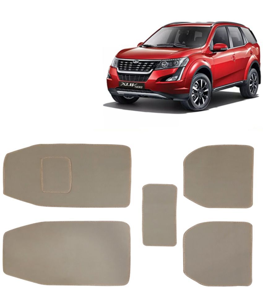     			Kingsway Carpet Style Universal Car Mats for Mahindra XUV 500, 2018 - 2021 Model, Beige Color Anti Slip Car Floor Foot Mats, Complete Set of 5 Piece, Executive Series