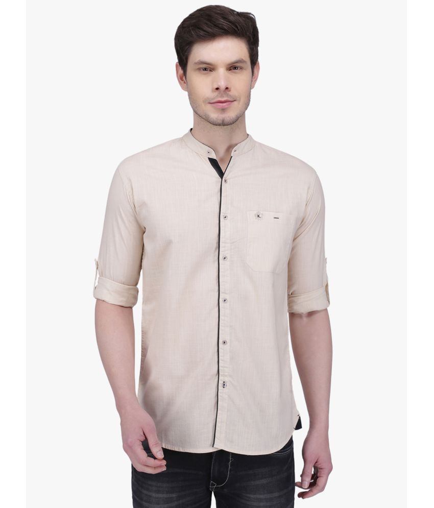     			Kuons Avenue - Beige Linen Slim Fit Men's Casual Shirt ( Pack of 1 )