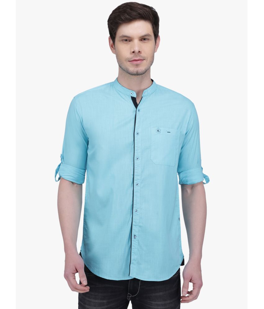     			Kuons Avenue - Turquoise Linen Slim Fit Men's Casual Shirt ( Pack of 1 )