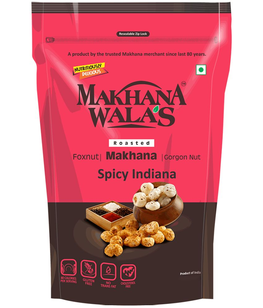     			Makhanawala’s Roasted Makhana (Foxnuts)/ Gorgon nut | Spicy Indiana Flavoured Makhana | Gluten Free Vegan Snacks | Healthy Diet Immunity Booster Snacks | Flavored makhana, Pack of 2, 70 g Each.