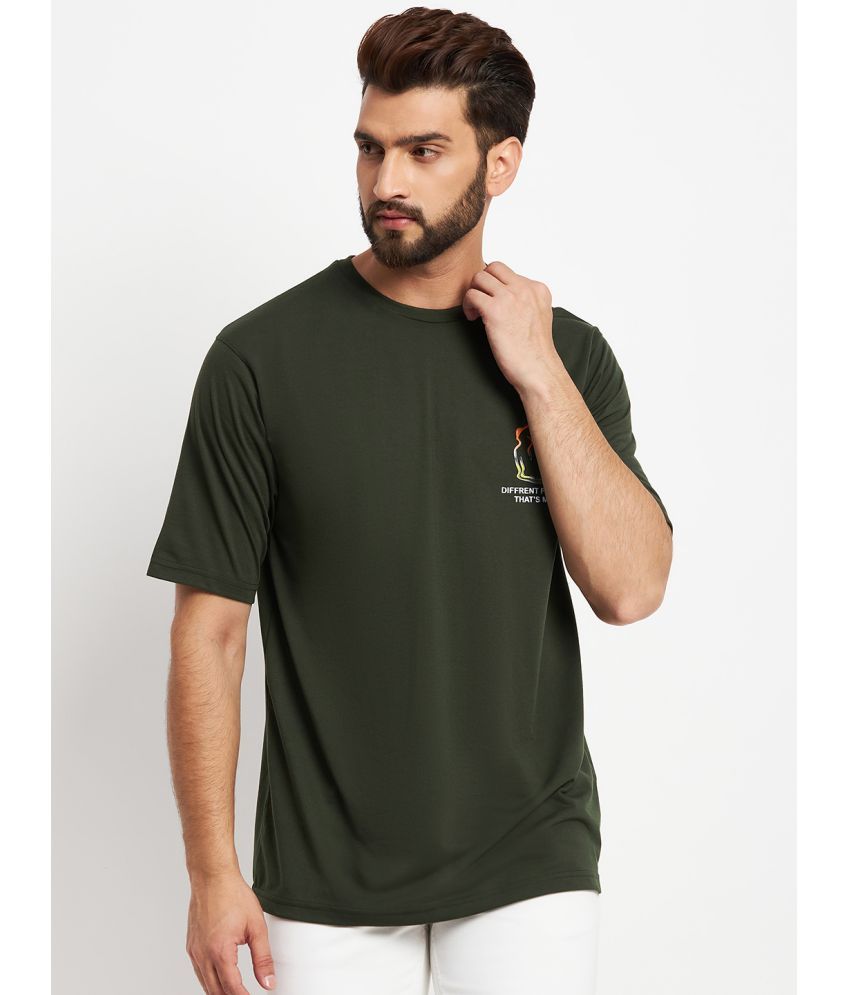     			RELANE - Olive Cotton Blend Regular Fit Men's T-Shirt ( Pack of 1 )