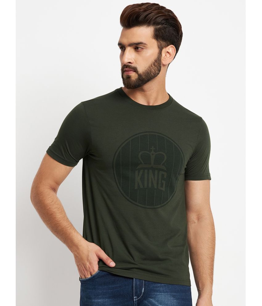     			RELANE - Olive Cotton Blend Regular Fit Men's T-Shirt ( Pack of 1 )
