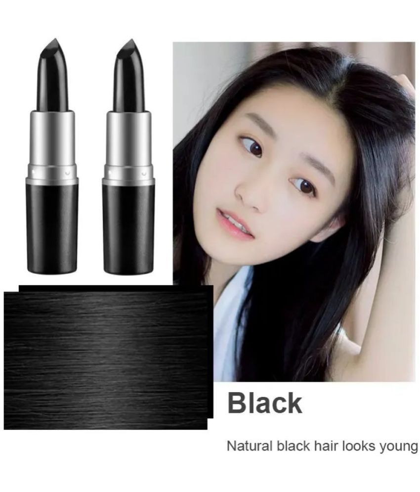     			Hair Touch Up Stick Temporary Hair Colour Lipstick, Hair Dye, Black Pack of 2