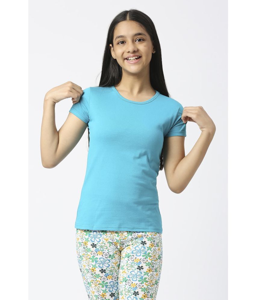     			Sini Mini - Blue 100% Cotton Girls T-Shirt ( Pack of 1 )