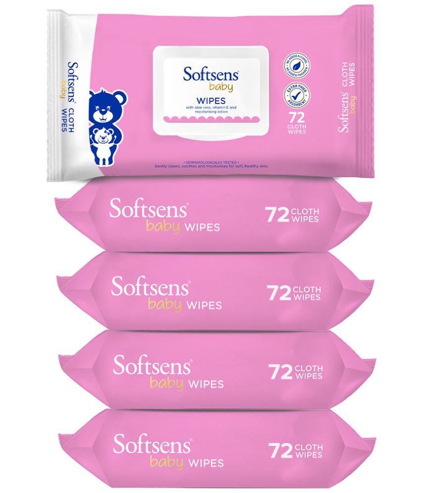Softsens Scented Wet wipes For Babies ( Pack of 5 )
