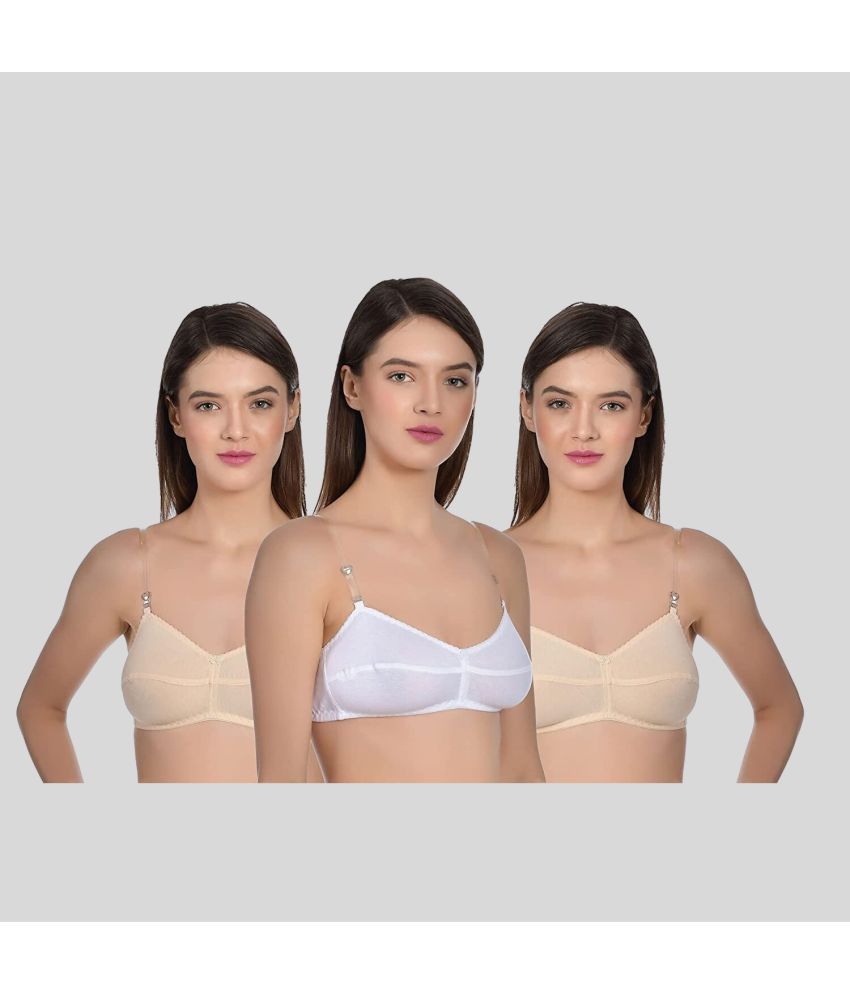     			AIMLY - Beige Cotton Blend Non Padded Women's Everyday Bra ( Pack of 3 )