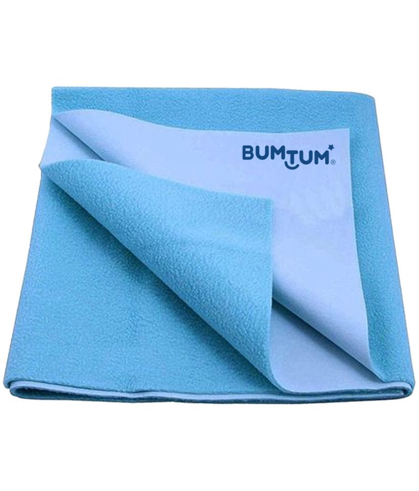     			BUMTUM - Sky Blue Poly Fiber Bed Protector Sheet ( Pack of 1 )