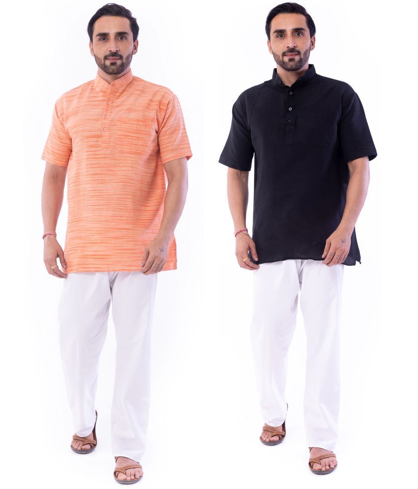     			DESHBANDHU DBK - Muticolor Cotton Men's Regular Kurta ( Pack of 2 )