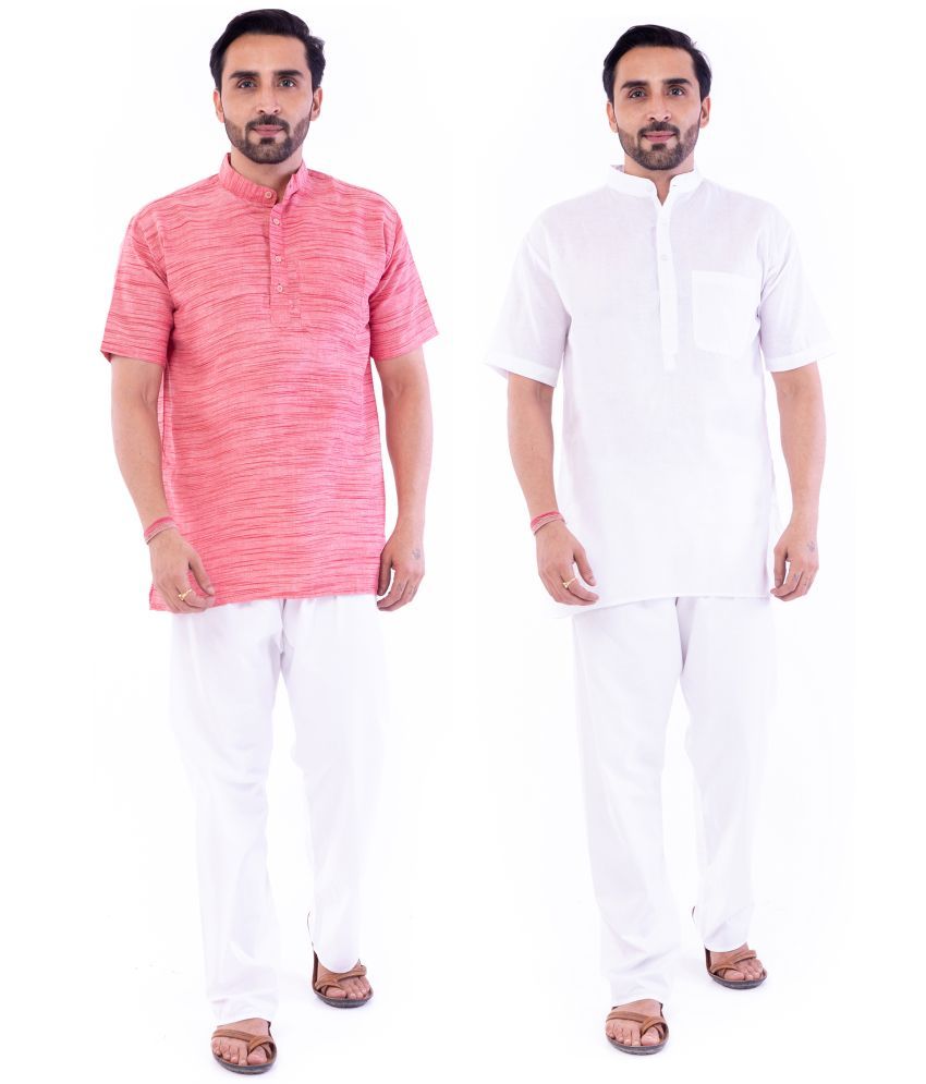     			DESHBANDHU DBK - Muticolor Cotton Men's Regular Kurta ( Pack of 2 )