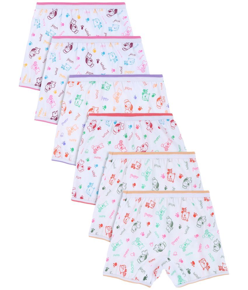     			Pack of 6 DYCA Cotton Girls Bloomers ( White )