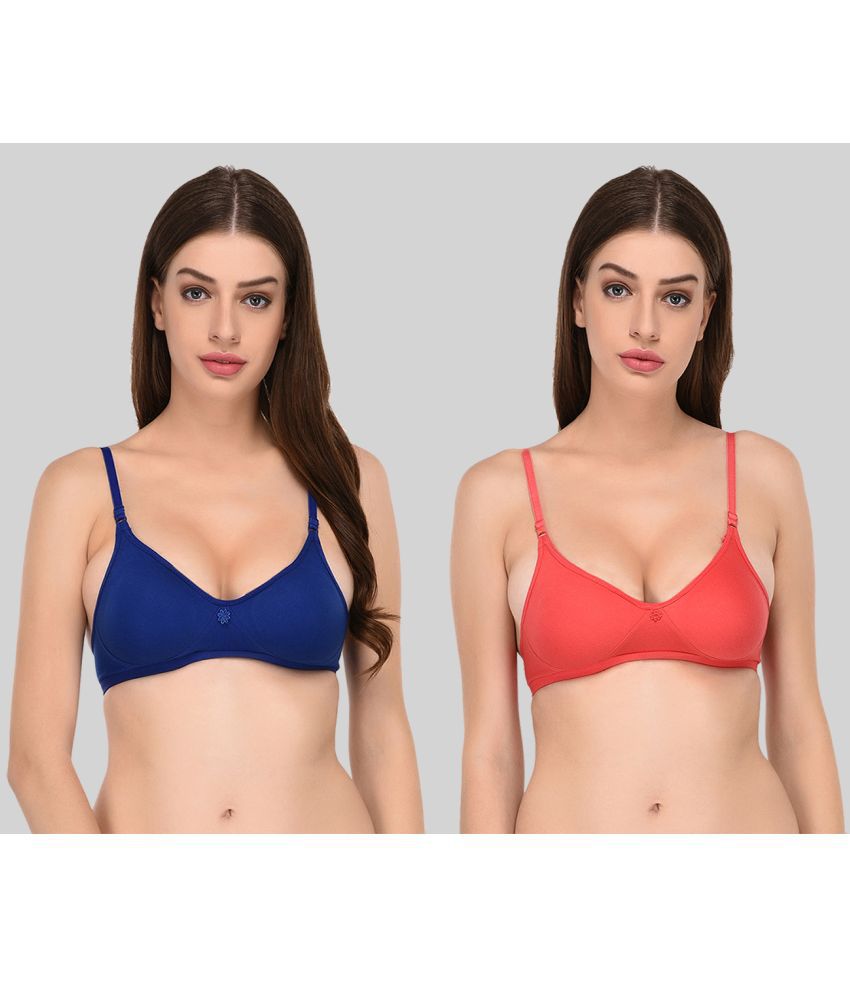     			Elina - Multicolor Cotton Lightly Padded Women's Plunge Bra ( Pack of 2 )