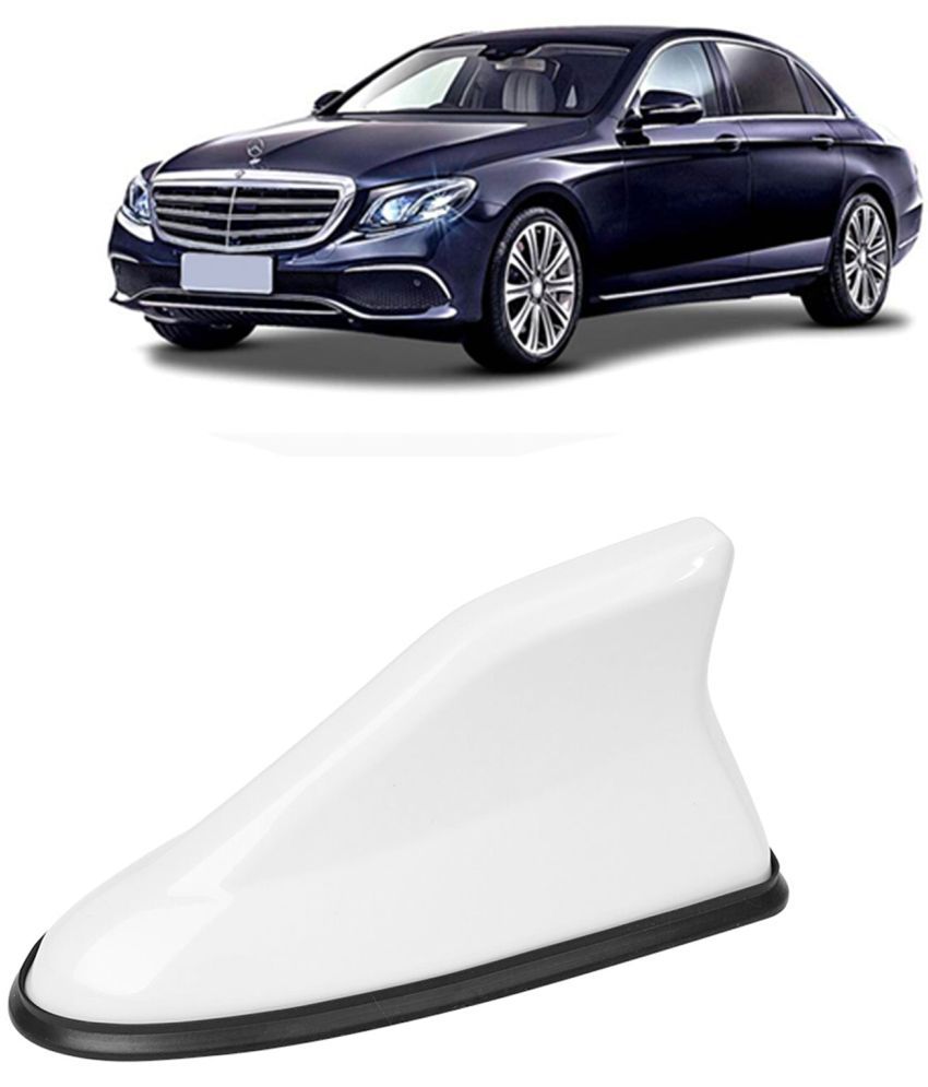     			Kingsway Shark Fin Antenna Roof Aerial Base AM FM Redio Signal, Replace Existing Car Antenna, Waterproof Rubber Ring with ABS Body, Universal Fit for Benz E Class 2018 - 2020, 1 Piece - White