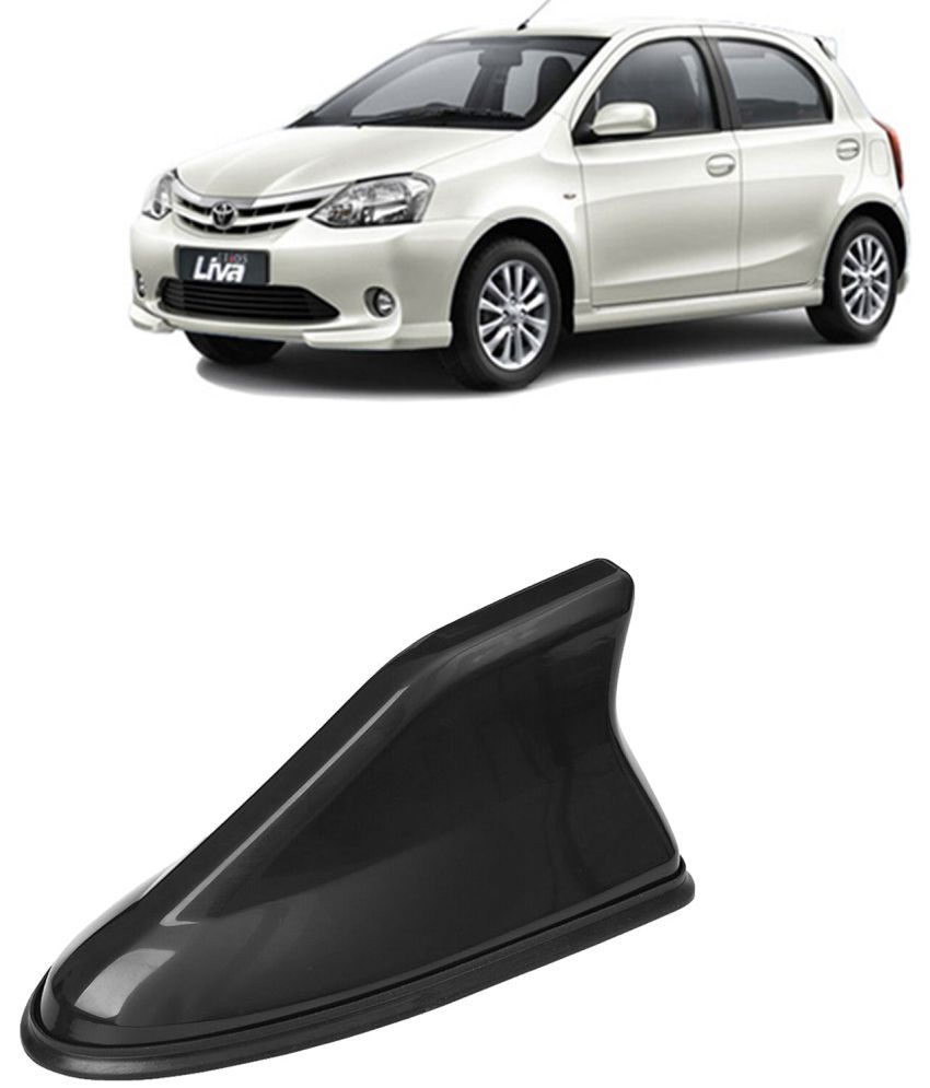     			Kingsway Shark Fin Antenna Roof Aerial Base AM FM Redio Signal, Replace Existing Car Antenna, Waterproof Rubber Ring with ABS Body, Universal Fit for Toyota Etios Liva 2010 Onwards, 1 Piece - Black
