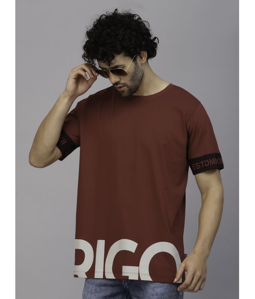     			Rigo - Maroon 100% Cotton Oversized Fit Men's T-Shirt ( Pack of 1 )