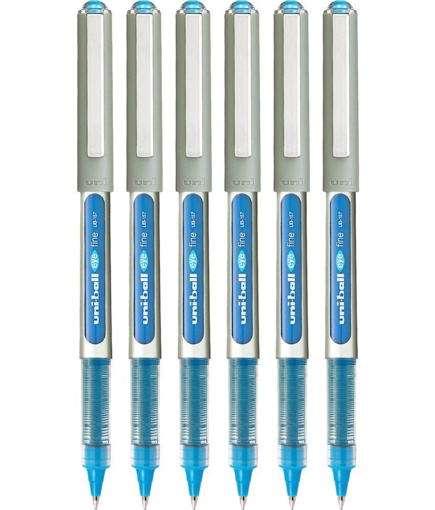     			Uniball - Blue Roller Ball Pen ( Pack of 6 )