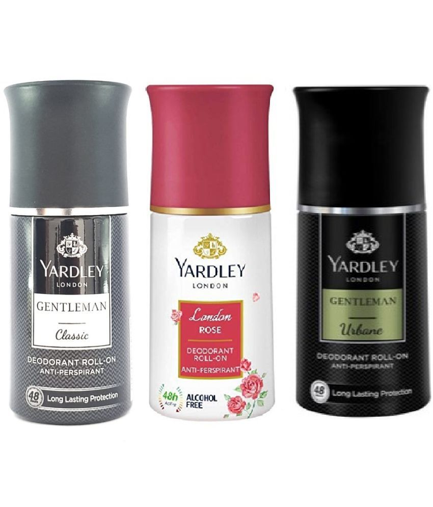     			Yardley London - CLASSIC ,URBAN & 1 LONDON ROSE Deodorant Spray for Men,Women 150 ml ( Pack of 3 )