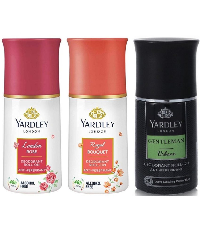     			Yardley London - LONDON ROSE,ROYAL BOUQUET & URBAN Deodorant Spray for Men,Women 150 ml ( Pack of 3 )