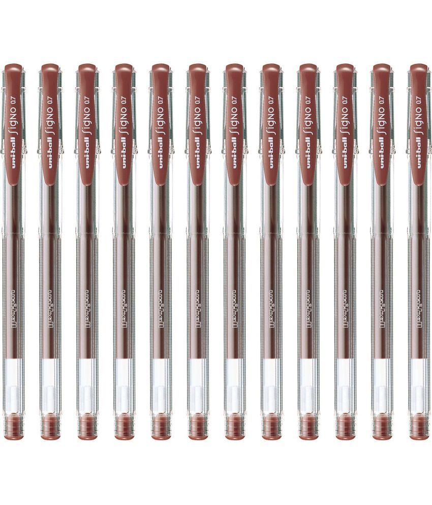     			uni-ball SIGNO UM-100 Gel Pen (Brown Ink, Pack of 12)