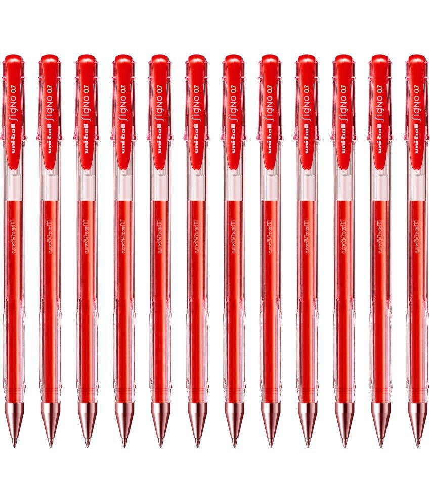     			uni-ball SIGNO UM-100 Gel Pen (Red Ink, Pack of 12)