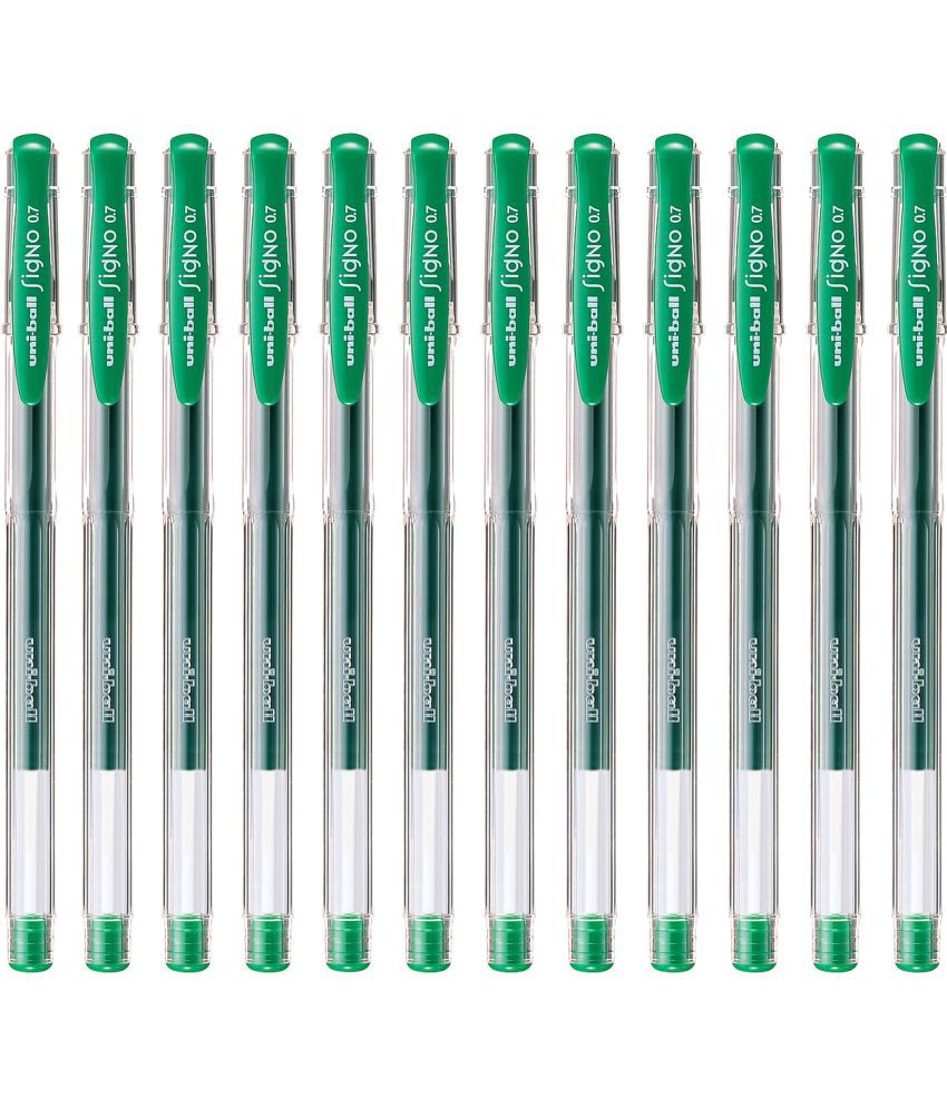     			uni-ball SIGNO UM-100 Gel Pen (Green Ink, Pack of 12)