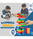 NHR 72 pcs and 1 pcs Dice Plastic Dominos Set, Safe, Multi-Colour, Helps with Basic Learning, Hand-Eye Coordination, for +3 Years Kids