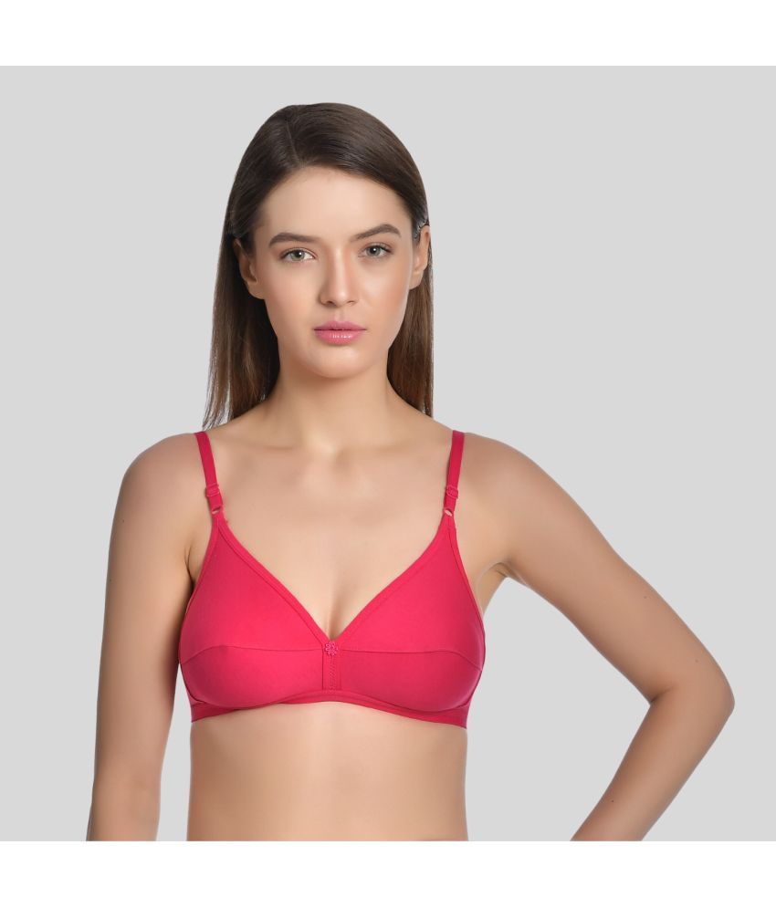     			AIMLY Cotton Non Padded Women's T-Shirt Bra ( Fluorescent Pink )