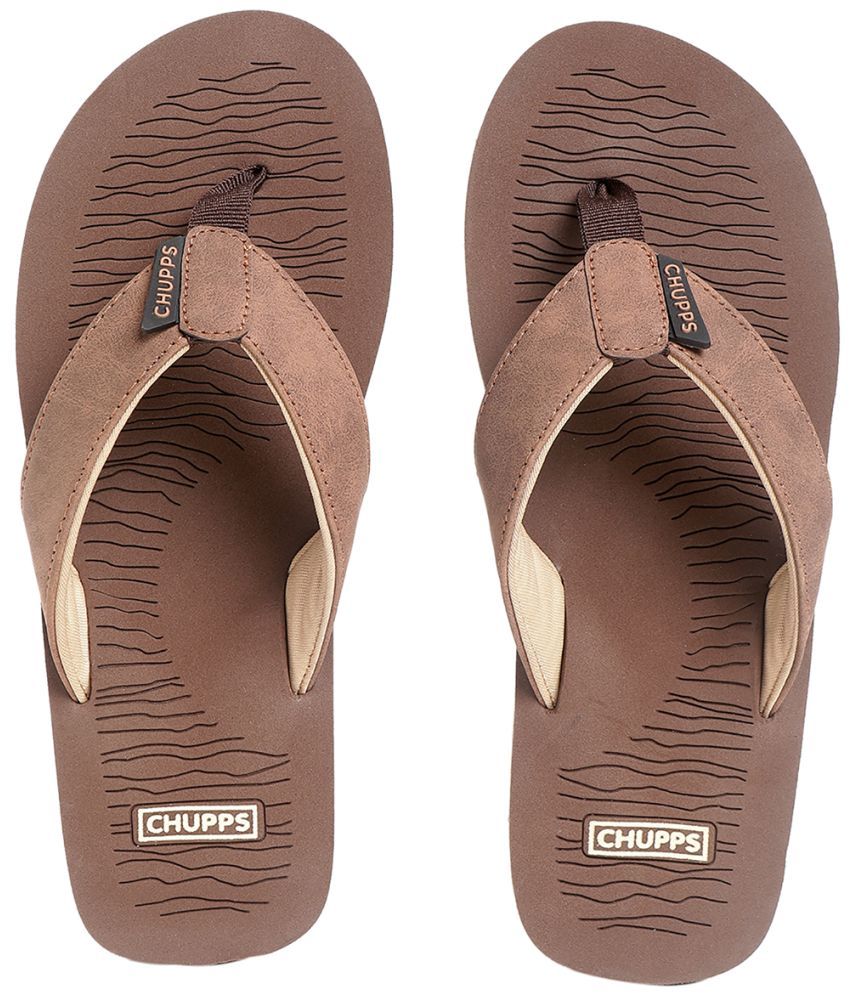     			CHUPPS - Brown Men's Thong Flip Flop