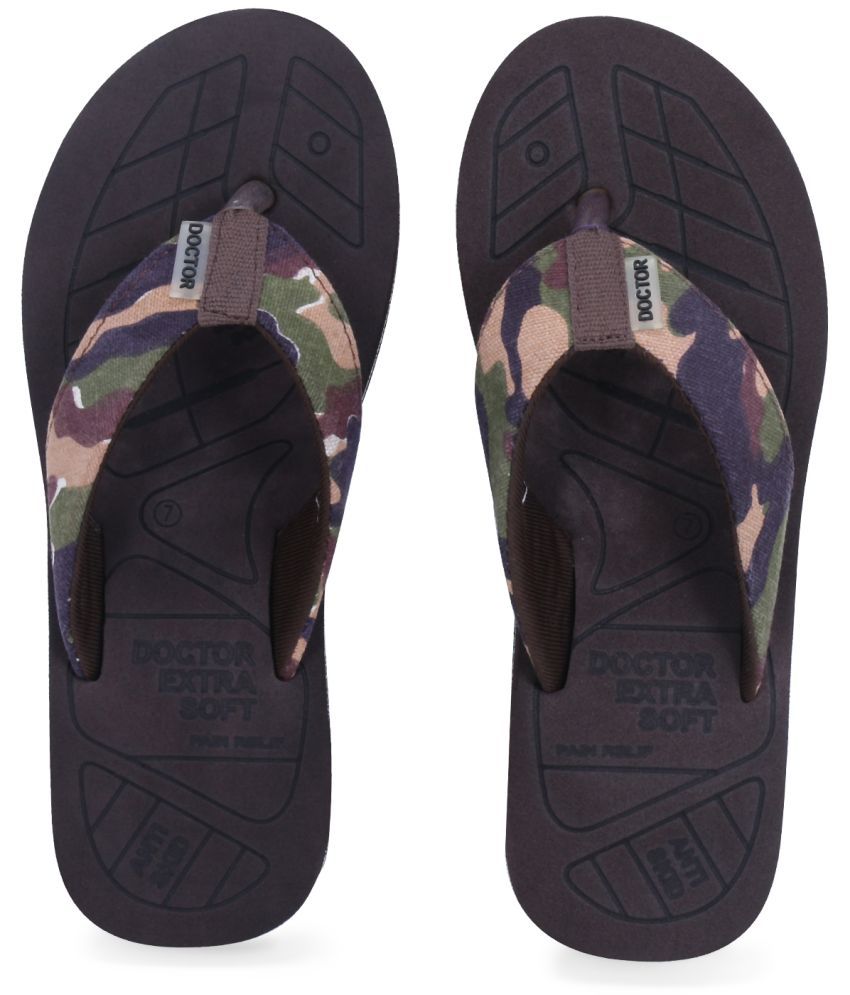     			DOCTOR EXTRA SOFT - Brown Men's Thong Flip Flop